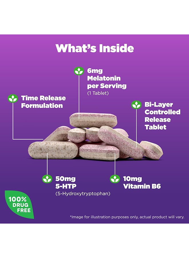 Natrol Melatonin 5-HTP Advanced Sleep Triple Action Formula 60 Tablets - Image 3